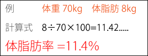 体脂肪率計算式の例